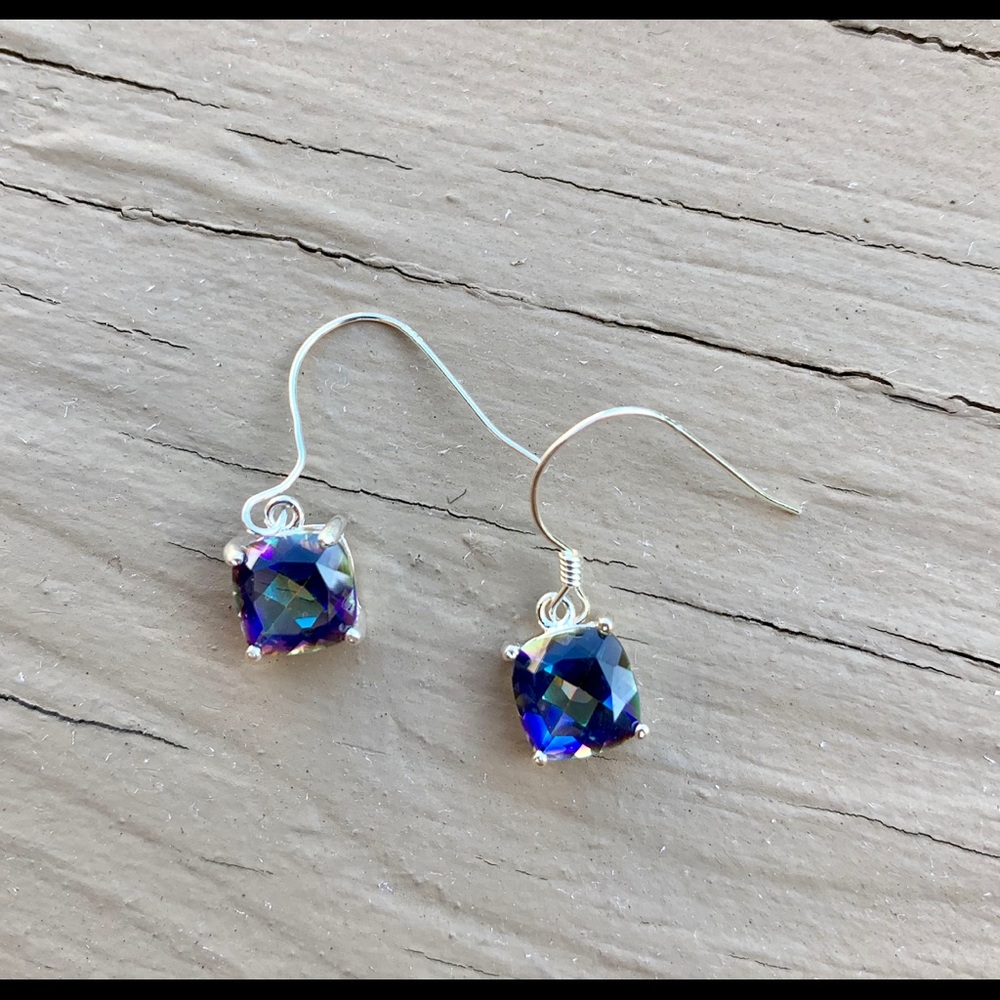 Rainbow topaz earrings